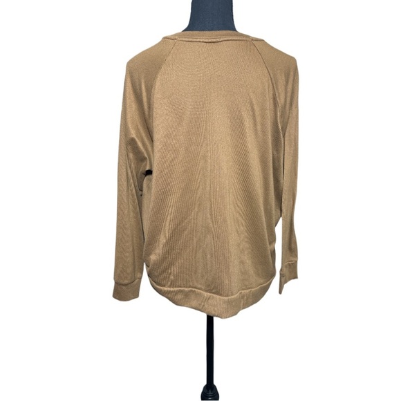 Secret Treasure Woman's Brown Knit Lounge 'Feelin' Long Sleeve Top - Large - Picture 3 of 6